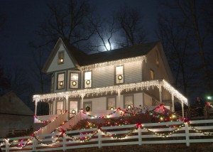Beautiful lights adorn the "Coal Camp" for the Appalachian Coal Town Christmas